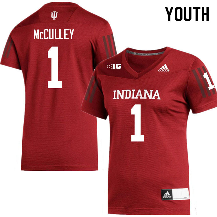 Youth #1 Donaven McCulley Indiana Hoosiers College Football Jerseys Sale-Crimson